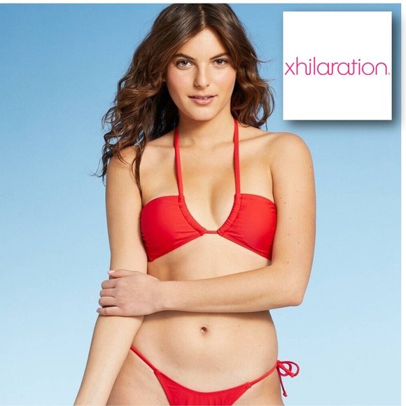 XHILARATION Juniors U-Neck Bandeau Bikini Top  NEW! - Picture 1 of 11